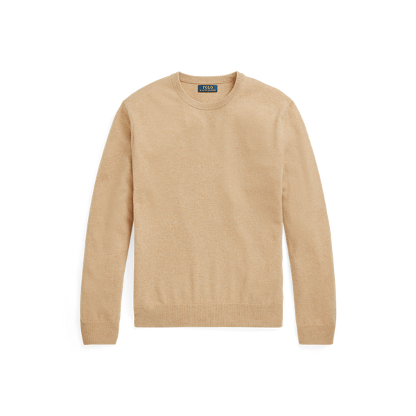 Camel Melange Washable Cashmere Crewneck Sweater Polo Ralph Lauren 2