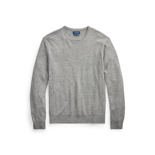 Fawn Grey Heather Washable Cashmere Crewneck Sweater Polo Ralph Lauren 2