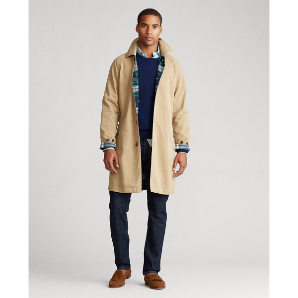 Desert Khaki/White Garden Reversible Balmacaan Coat Polo Ralph Lauren 4