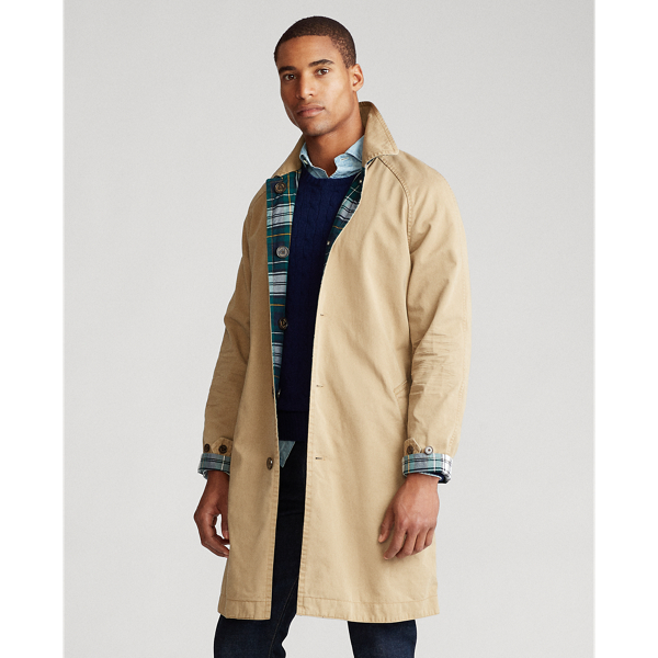 Desert Khaki/White Garden Reversible Balmacaan Coat Polo Ralph Lauren 5