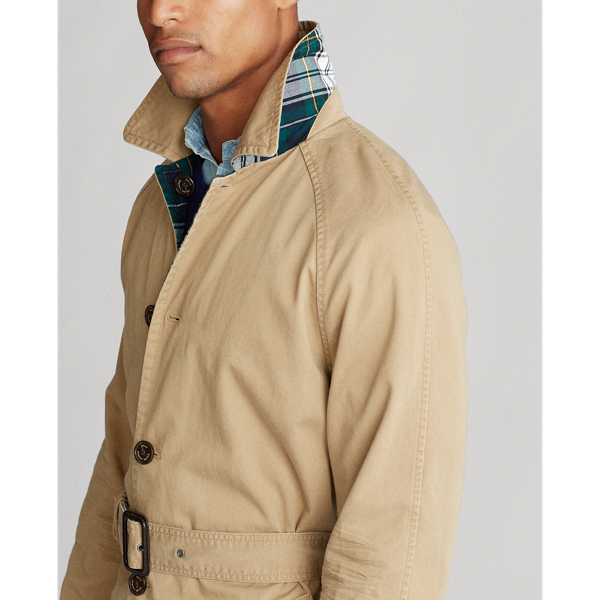 Desert Khaki/White Garden Reversible Balmacaan Coat Polo Ralph Lauren 7
