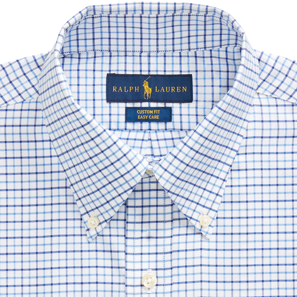 Cobalt Blue/Navy Custom Fit Tattersall Shirt Polo Ralph Lauren 7