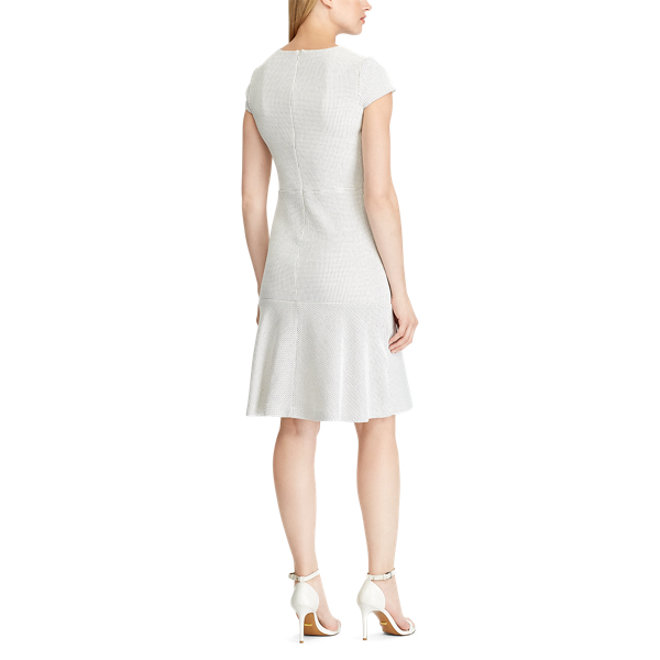 Cream/Lh Navy Jacquard Drop-Waist Dress Lauren 5