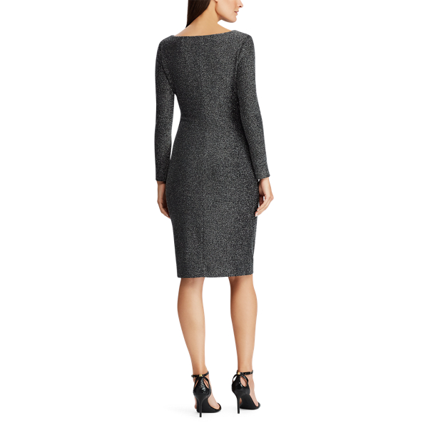 Black/Silver Metallic Surplice Dress Lauren 5