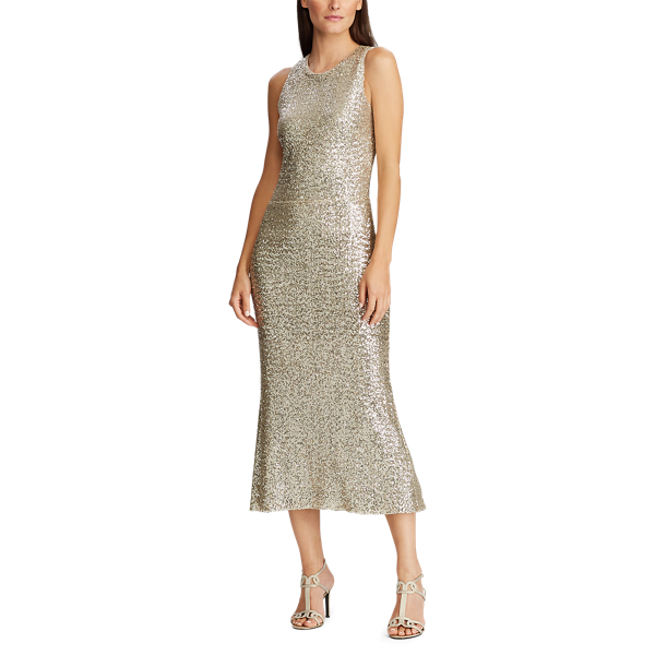 Ausgestelltes Paillettenkleid Lauren in Sparkling Champagne 3