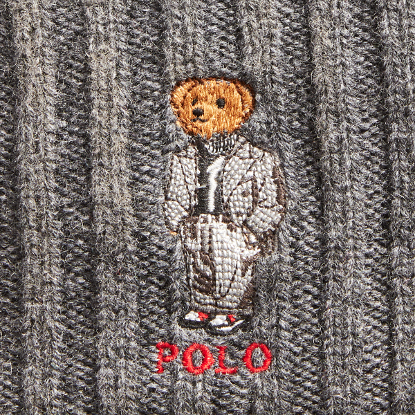 Charcoal Polo Bear Chalk-Stripe Hat Polo Ralph Lauren 2