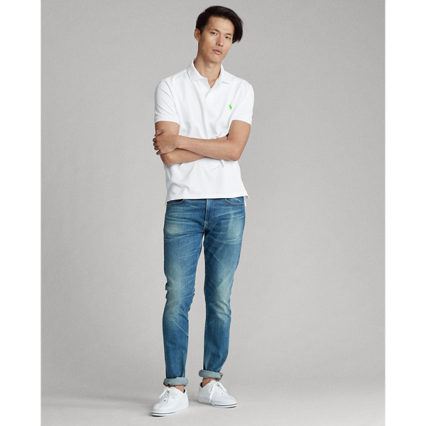 White/17ant Custom Slim Fit Mesh Polo Polo Ralph Lauren 4