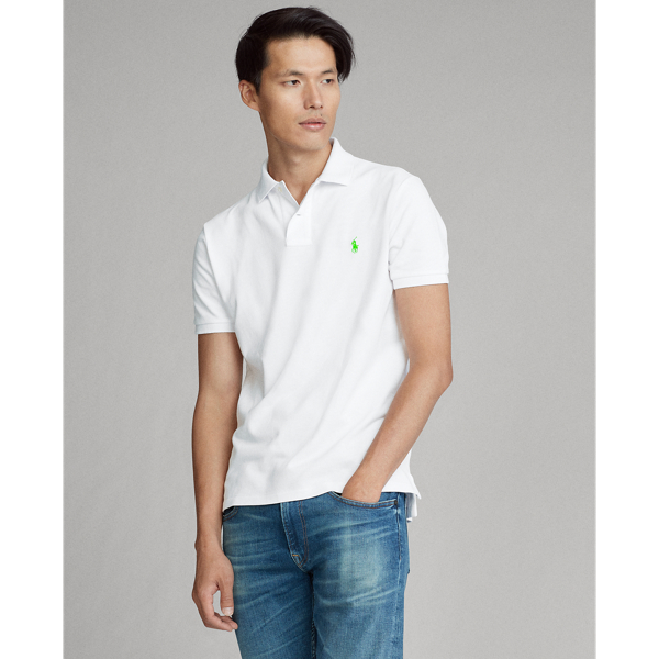 White/17ant Custom Slim Fit Mesh Polo Polo Ralph Lauren 5