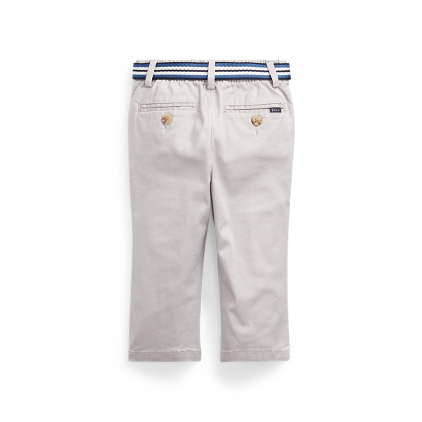 Light Smoke Belted Stretch Cotton Chino Baby Boy 2
