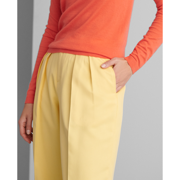 Faded Yellow Ferra Silk Gabardine Trouser Ralph Lauren Collection 6