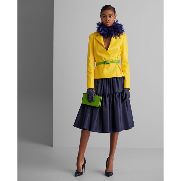 Yellow Alaina Lambskin Wrap Jacket Ralph Lauren Collection 3