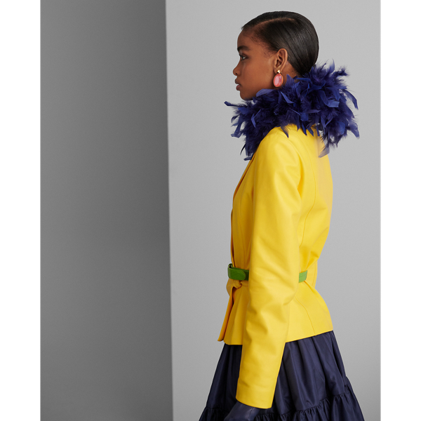 Yellow Alaina Lambskin Wrap Jacket Ralph Lauren Collection 4