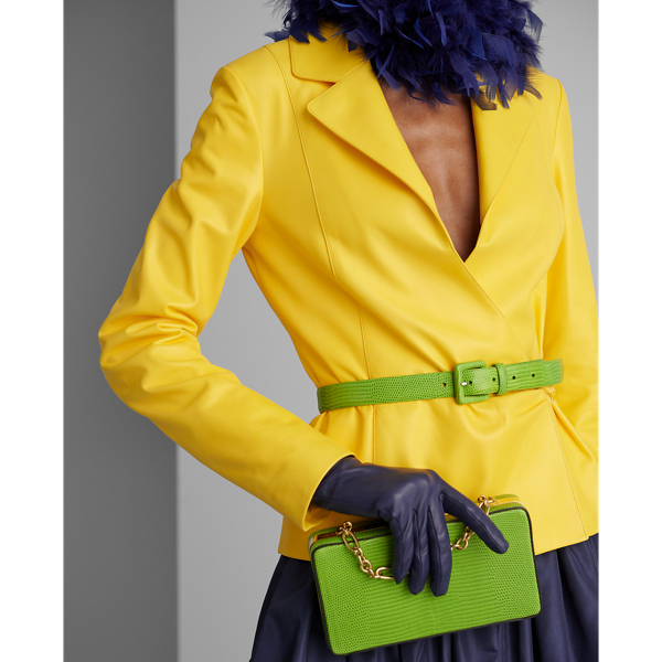 Yellow Alaina Lambskin Wrap Jacket Ralph Lauren Collection 6