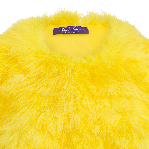 Canary Yellow Adalyn Marabou-Feather Coat Ralph Lauren Collection 6