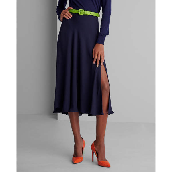 Deep Navy Cailyn Silk Skirt Ralph Lauren Collection 3