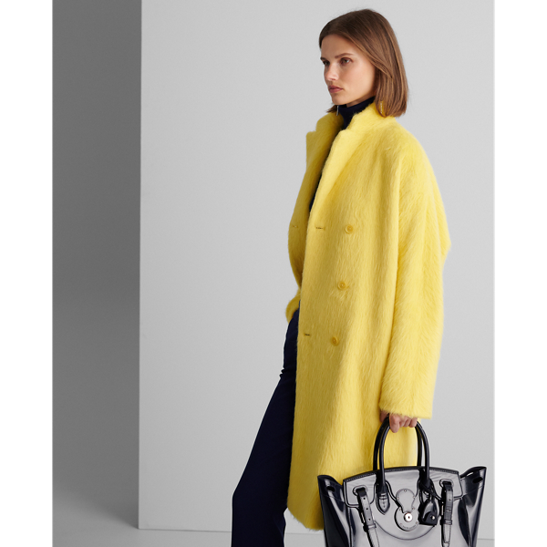 Pale Yellow Thomasina Alpaca-Wool Coat Ralph Lauren Collection 3
