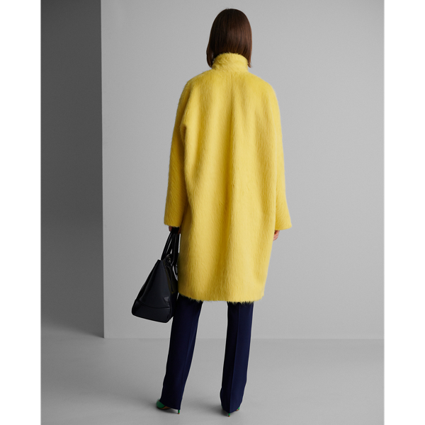 Pale Yellow Thomasina Alpaca-Wool Coat Ralph Lauren Collection 4