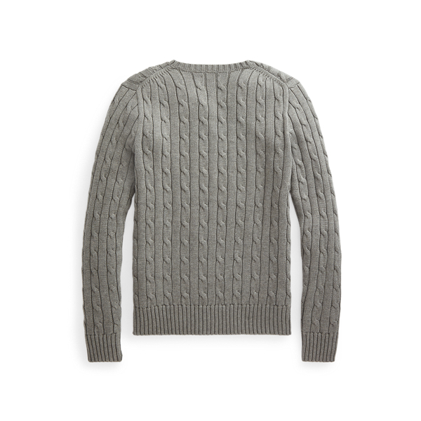 Pull en coton torsad&eacute; Polo Ralph Lauren en Gris faon chin&eacute; 2