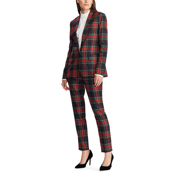 Red tartan suit womens sales