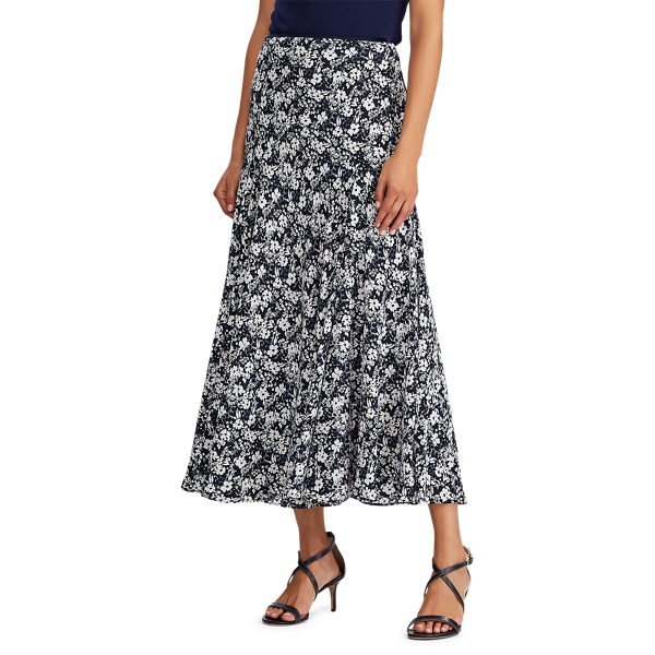 Lauren Navy/Pale Cream Floral Georgette Maxiskirt Lauren 4