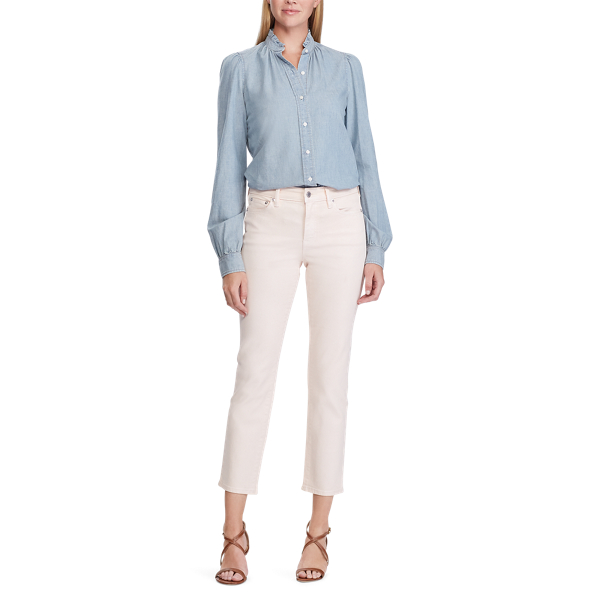 Pearl Shell Wash Premier Straight Ankle Jean Lauren 3