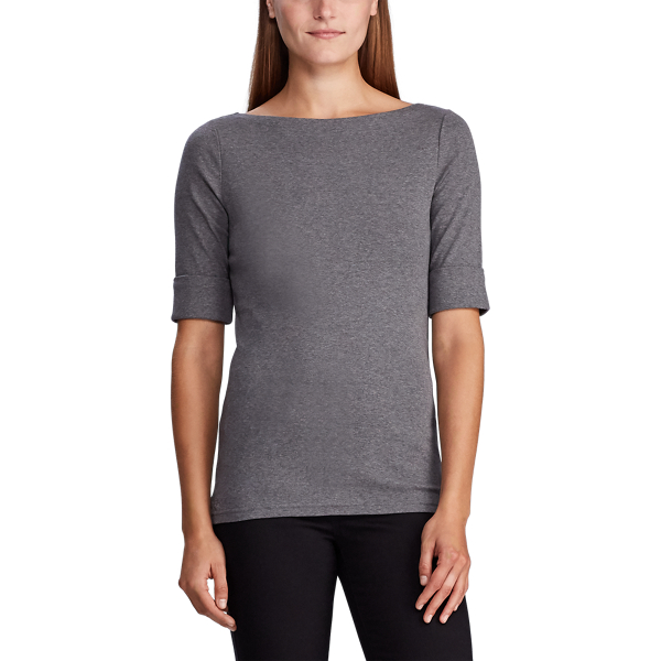 Lexington Grey Heather Boatneck Tee Lauren 3