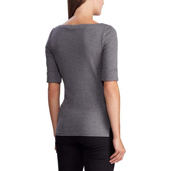 Lexington Grey Heather Boatneck Tee Lauren 4