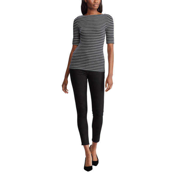Grey Heather/Silver Boatneck Tee Lauren 2