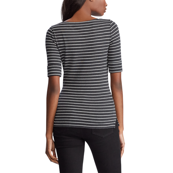 Grey Heather/Silver Boatneck Tee Lauren 4