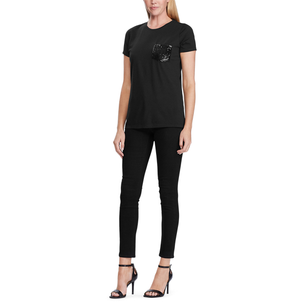 T-Shirt mit Paillettenlogo Lauren in Lauren-Navy 2