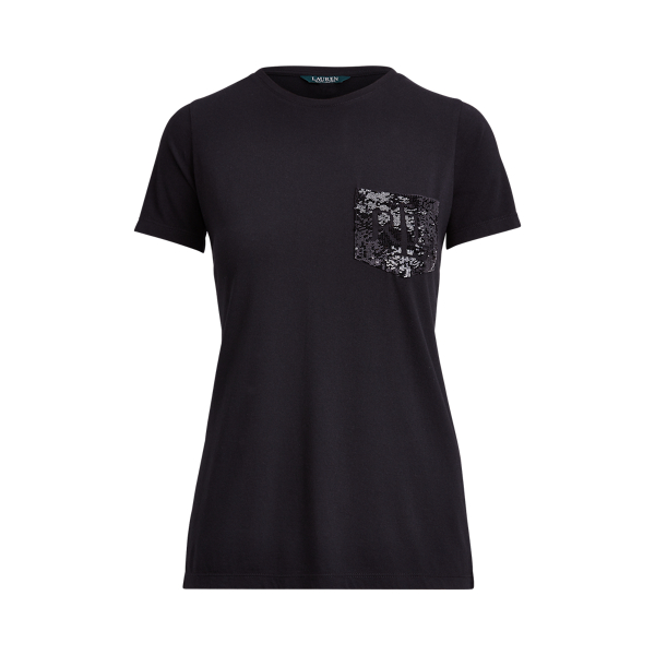 Sequin Logo Tee Lauren 1