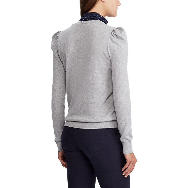 Baumwollpullover mit Schaltuch Lauren in Perlengrau meliert 4