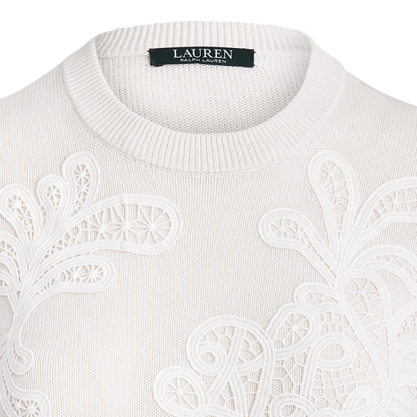 Pull en coton crochet Lauren en Cr&egrave;me mascarpone 5