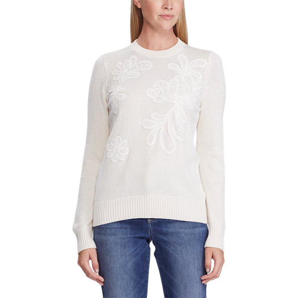 Pull en coton crochet Lauren en Cr&egrave;me mascarpone 3