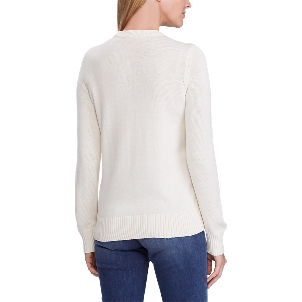 Pull en coton crochet Lauren en Cr&egrave;me mascarpone 4