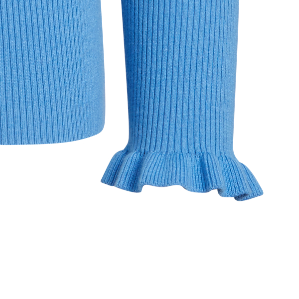 Blue Ruffle-Cuff Ribbed Jumper Lauren 5