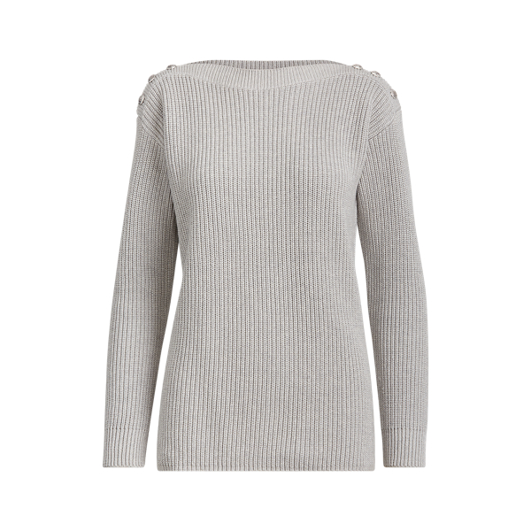 Button-Trim Cotton Sweater Lauren in 1