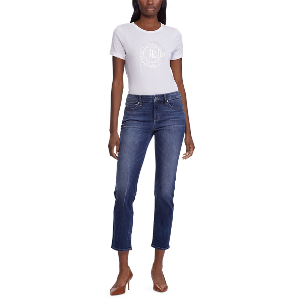 White Crest Cotton-Blend Tee Lauren 2