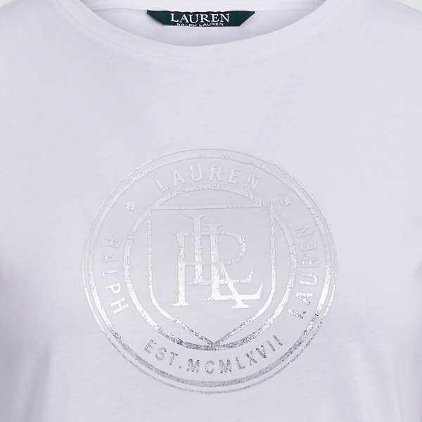 White Crest Cotton-Blend Tee Lauren 5