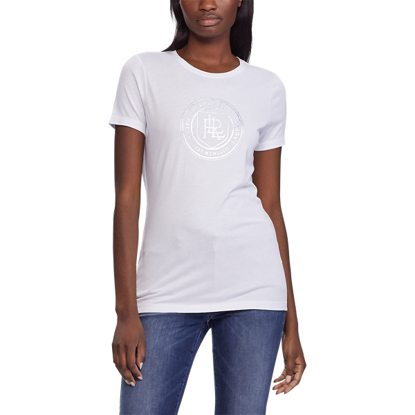 White Crest Cotton-Blend Tee Lauren 3