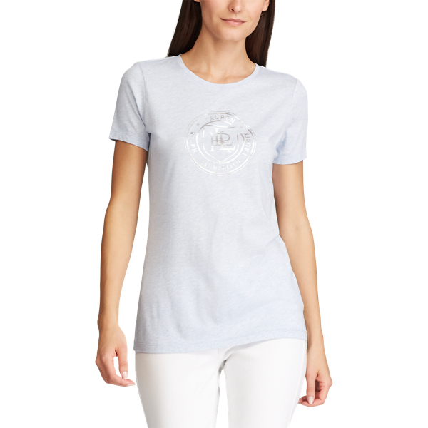 Estate Blue Heather Logo Jersey Tee Lauren 3
