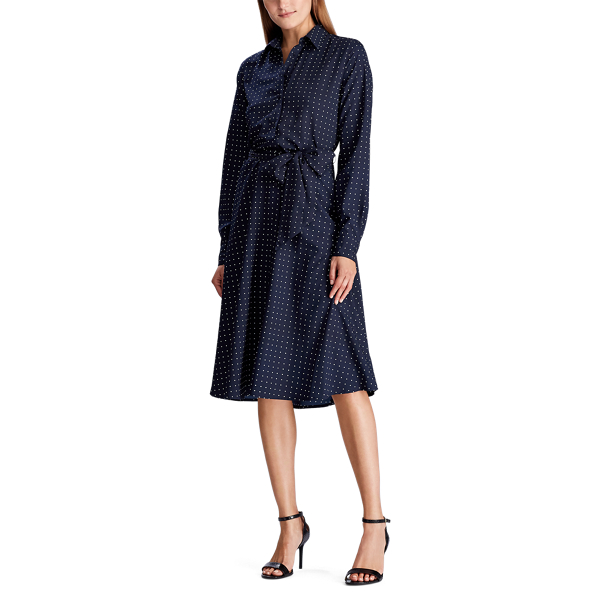 Lang&auml;rmliges Hemdkleid mit Druck Lauren in Lauren-Navy/Seidenwei&szlig; 3