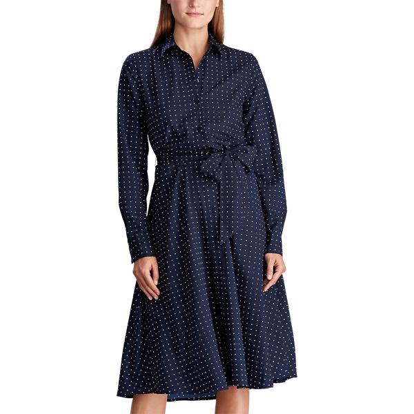 Lang&auml;rmliges Hemdkleid mit Druck Lauren in Lauren-Navy/Seidenwei&szlig; 4