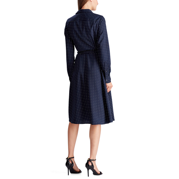 Lang&auml;rmliges Hemdkleid mit Druck Lauren in Lauren-Navy/Seidenwei&szlig; 5