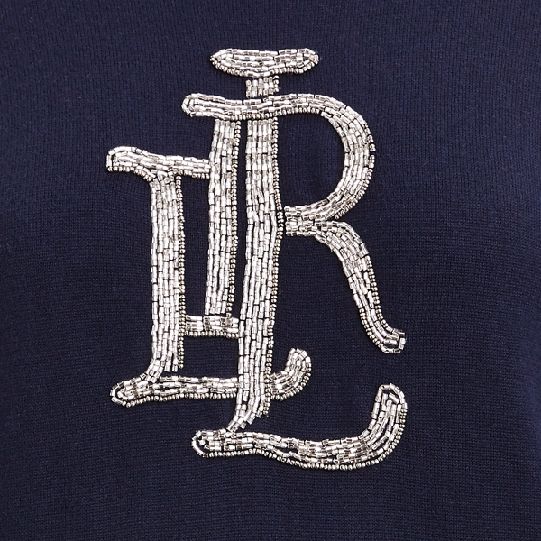 Lauren Navy Beaded-Logo Cotton Jumper Lauren 5