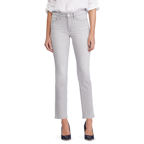 Soft Grey Wash Premier Straight Ankle Jeans Lauren 4