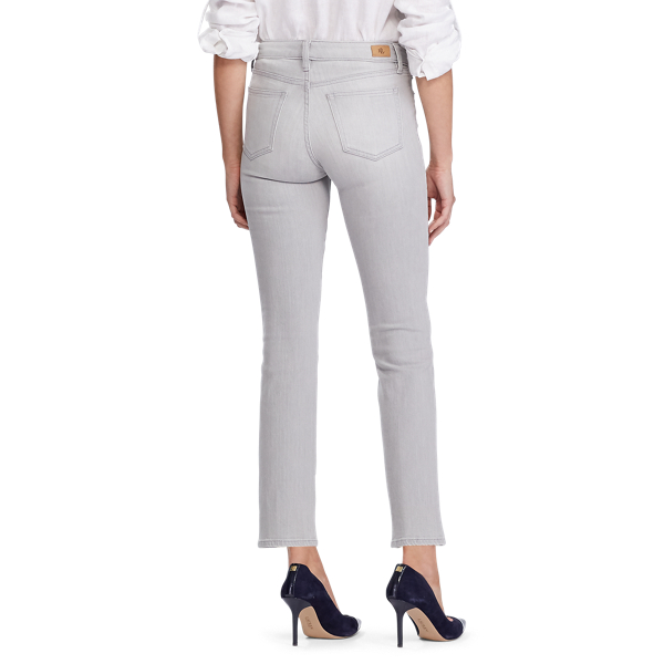 Soft Grey Wash Premier Straight Ankle Jeans Lauren 5