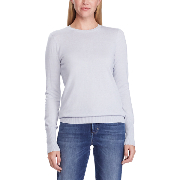Pull &agrave; bordure festonn&eacute;e Lauren en Bleu toile 3