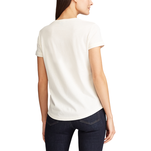 Mascarpone Cream Floral Logo Tee Lauren 4