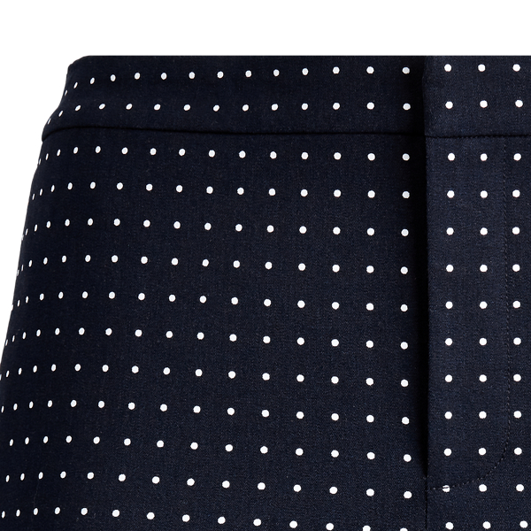 Pantalon en serg&eacute; stretch &agrave; pois Lauren Woman en Bleu marine Lauren/Blanc soie 5